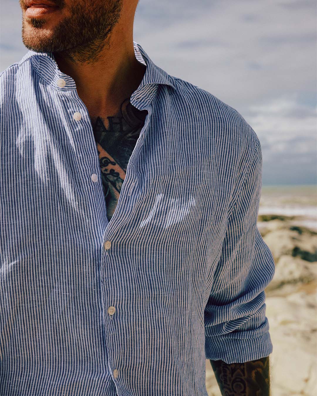 The Sicilian 2.0 | Narrow Mid Blue Stripe