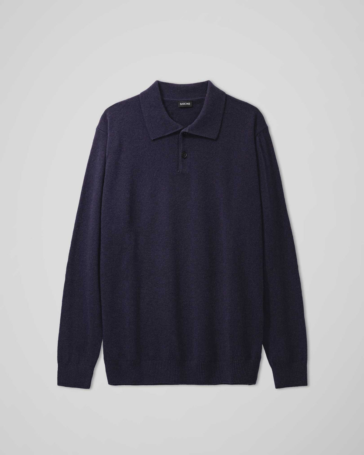 The Cashmere Long Sleeve Polo | Navy