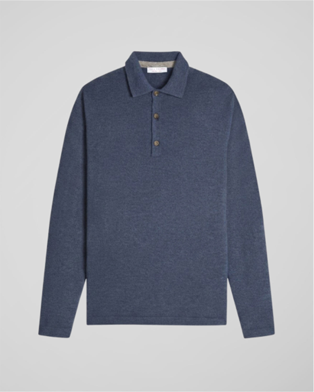 The Cashmere Long Sleeve Polo | Navy